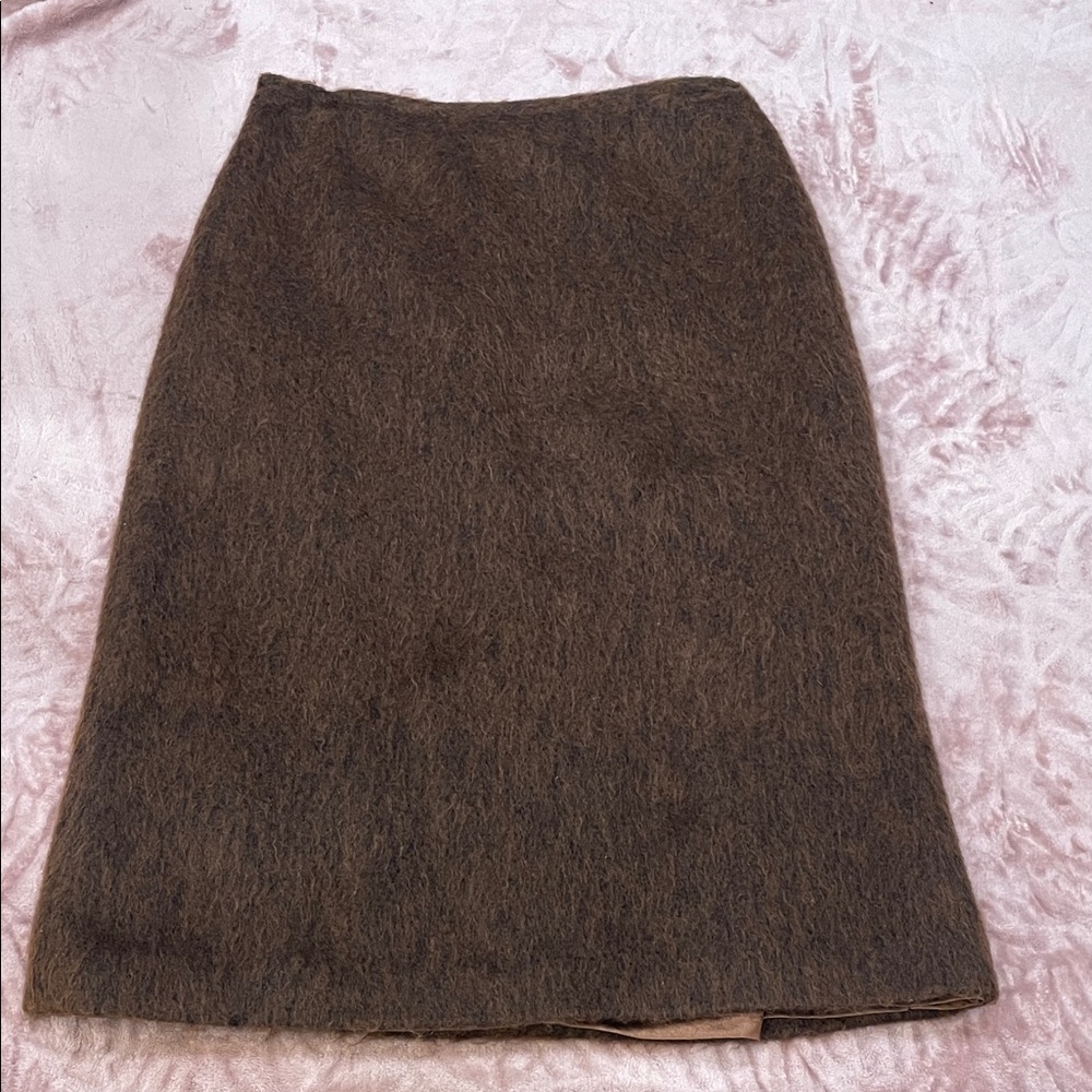 French Connection Textured Brown Pencil Skirt